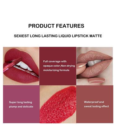 5Pcs Matte Liquid Lipstick +1Pcs Clear Lip Plumper Set | Long Lasting Waterproof Lip Stain Glaze | Moisturizing Velvet Lip Gloss | High Pigmented Matte Lipstick Gift Set - Buy Online on GoSupps.com
