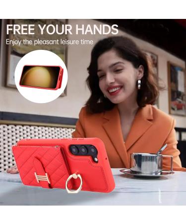  VQWQ For Xiaomi Redmi Note 12 4G Wallet Case Solid Color Metal Closure Lanyard Card Holder Slots Back Cash Pocket Kickstand Bumper Multifunction Cover for Xiaomi Redmi Note 12 4G ZY Red - Buy Online on GoSupps.com