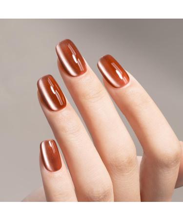 MAYCHAO 15ML Cat Eye Gel Nail Polish 1Pc Glassy Bronze Cat Eye Nail Polish with Magnet Soak off Holographic Magnetic Gel Polish for Nail Art Manicure Salon DIY at Home 0.5 OZ - Buy Online on GoSupps.com