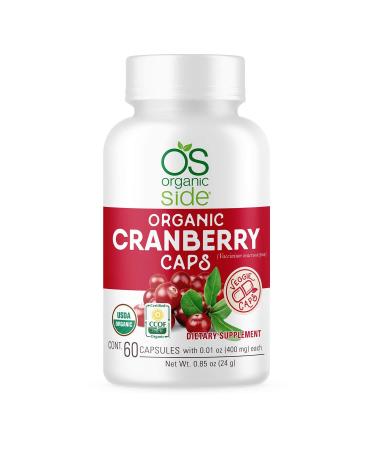 OS Organic Side - Organic Cranberry 60 Capsules - Prevention of UTI - Certified USDA - Non GMO - Vegan