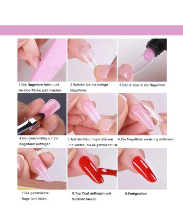 120-Piece Dual Nail Forms Set - Stencil Extension Shapes with Pink Dual-Ended Brush Nail Tip Clip Sponge Separator & Nail Files | Perfect for Polygel Nails - Buy Online on GoSupps.com