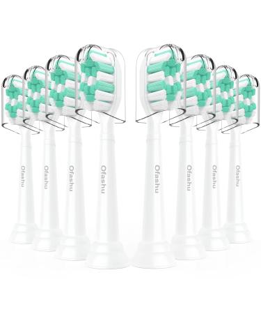 Ofashu Toothbrush Replacement Heads Compatible with Philips Sonicare DiamondClean C2 G2 C3 G3 W 4100 5100 HX9023 HX6064 2 Series White 8 Packs Sonic Snap-on Electric Brush Head