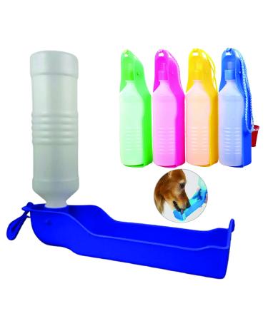 Parence.- 500 ml portable dog water bottle / foldable water bottle for dogs cats pets / outdoor activities outdoors.- color mix (green blue red pink)