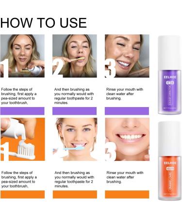 Toothpaste Color Correcting Toothpaste Whitening Toothpaste for Densified Teeth Oral Cleaning Toothpastes for Teeth Whitening Teeth Repair (2Pcs) - Buy Online on GoSupps.com