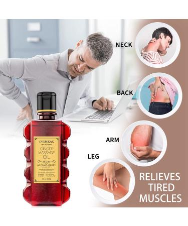 Ginger Massage Oil for Joint Pain Relief and Relaxation - 8.8 oz Body Moisturizer for Men and Women - Buy Online on GoSupps.com