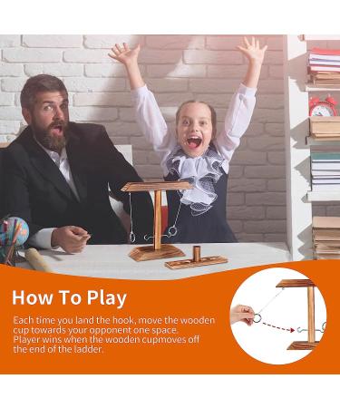 Handmade Large Ring Toss Game for Kids & Adults | Fast-Paced Interactive Hook & Ring Game with Shot Leader | 2 Player Wooden Swing Game for Indoor & Outdoor Fun - Buy Online on GoSupps.com