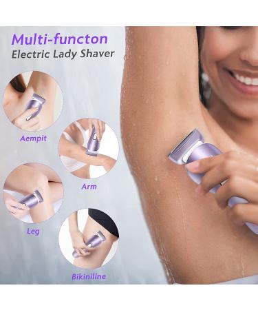 Women's Electric Razor Bikini Trimmer Shaver - Cordless & Waterproof with LED Light (Purple) - Buy Online on GoSupps.com