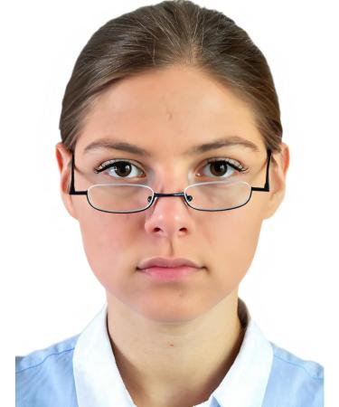 Shop Mini Narrow Metal Reading Glasses - 2.0 Diopter Stainless Steel Frame with Free Slim Aluminum Case for Men & Women - Buy Online on GoSupps.com