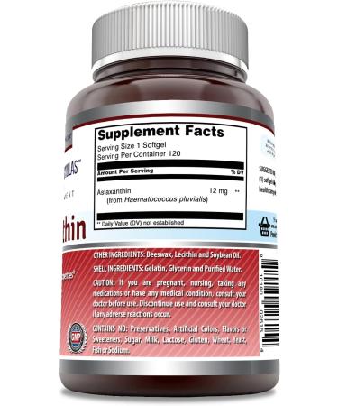 Amazing Formulas Astaxanthin 12mg 120 Softgels - Non-GMO Gluten Free Skin & Eye Health Supplement - Buy Online on GoSupps.com
