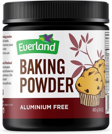 Everland Natural Baking Powder Aluminum Free Gluten Free, Pure Vegetarian and Vegan (400 Grams | 14 oz, 1 Pack)