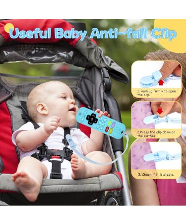 Silicone Remote Teething Toy for Baby | Chew Toys with Pacifier Clip | Sensory Toys for Infants 3-6-12 Months | Baby Gifts for Boys and Girls - Buy Online on GoSupps.com
