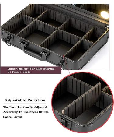 Travel Make-Up Suitcase - Professional LED Hairdresser Kit | Large Capacity Makeup Case (40x26x16cm) - Black - Buy Online on GoSupps.com