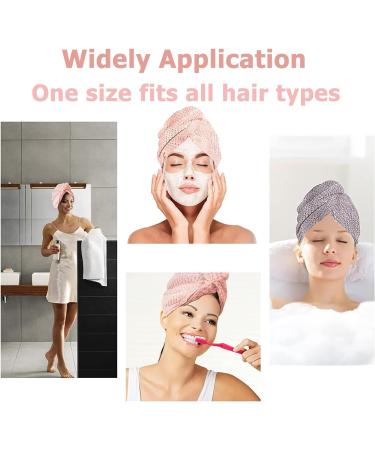 Hair Turban Set - 3 Soft Microfiber Quick-Drying Turbans for All Hair Types | Super Absorbent Shower Towels in Beige Pink Brown - Buy Online on GoSupps.com