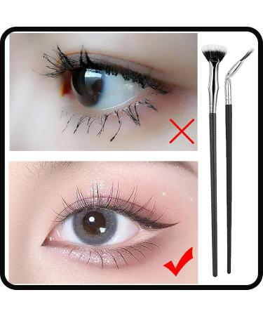 Anjoize Eyelash Fan Brush Mascara Fan Brush for Lashes Dolly Mascara Fan Brush Anjoize Mascara Fan Brush Folding Angle Scalloped Lash Brush Fan Shaped Mascara Brush for Women Girls (2pcs) - Buy Online on GoSupps.com