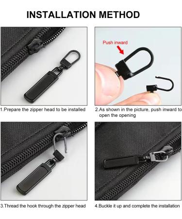 10-Pack Removable Metal Zipper Pulls - Replacement Fasteners for Jackets Pants Wallets & Handbags | 5 Color Options - Buy Online on GoSupps.com