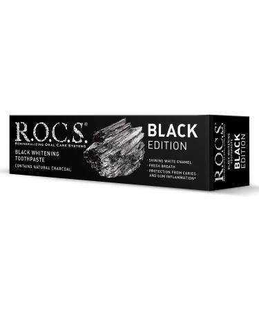 Buy ROCCS Black Edition Black Toothpaste 74g - Premium Whitening & Natural Care | International Shipping Available - Buy Online on GoSupps.com