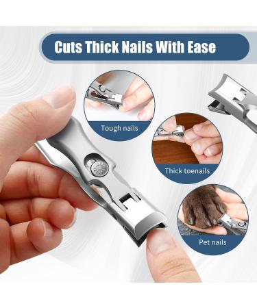 2024 German Nail Clippers for Men | Ultra Sharp Stainless Steel Set for Thick Nails | Luxurious Nail Clippers with File for Seniors - Silver - Buy Online on GoSupps.com