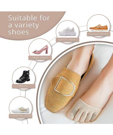 Women's Metatarsal Pads & Toe Separator Socks - Beige Cotton Foot Cushions for Ball of Foot Pain and Metatarsalgia (1 Pair) - Buy Online on GoSupps.com