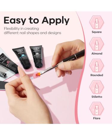 Modelones Poly Nail Gel Kit - 6 Colors with 48W Nail Lamp and Slip Solution - Rhinestone Glitter All In One DIY Manicure Starter Kit for Beginners - Buy Online on GoSupps.com