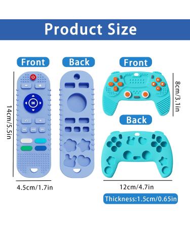 2-Pack Silicone Baby Teething Toys - TV Remote & Game Console Shapes | Soft Chew Sensory Toys for Babies 3-18 Months (BPA Free) - Black Chocolate - Buy Online on GoSupps.com
