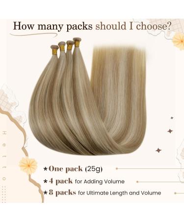 Shop Hetto Real Hair Extensions - Blonde Highlight Virgin Hair Tresses 55cm #16/22 - 25g Smooth & Soft - Buy Online on GoSupps.com