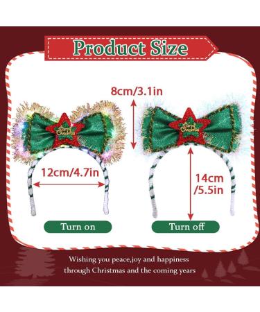 Flayem Bow Christmas Headbands for Kids Adults Green Xmas Cute Hair Hoop for Women Men Christmas Party Costume Party Favor Green Star - Buy Online on GoSupps.com