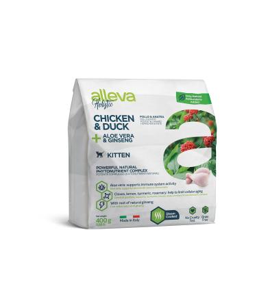 Alleva Ultrapremium Holistic Dry Kitten Food with Fresh Chicken and Duck Flavor + Aloe Vera and Ginseng 400g