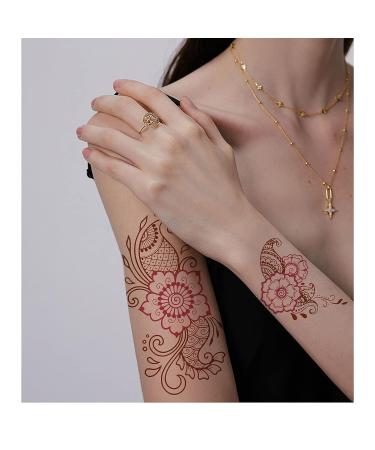 Aresvns Henna Tattoo Stickers - 9 Sheets, Waterproof Brown Designs for Women and Girls - Buy Online on GoSupps.com