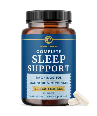 Complete Sleep Support | Myo Inositol + Magnesium Glycinate | Restful Sleep & Relaxation Support | 1100MG Complex | Melatonin-Free, Non-GMO | Inositol Supplement with Magnesium-Glycinate | 60 Ct
