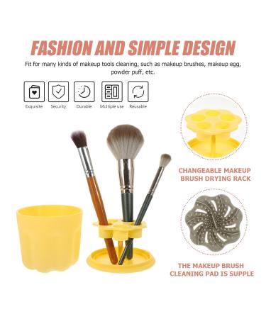 Premium Makeup Brush Cleaning Bowl Set - Ultimate Brush Cleaner & Scrubber Kit Yellow | International Shipping Available - Buy Online on GoSupps.com
