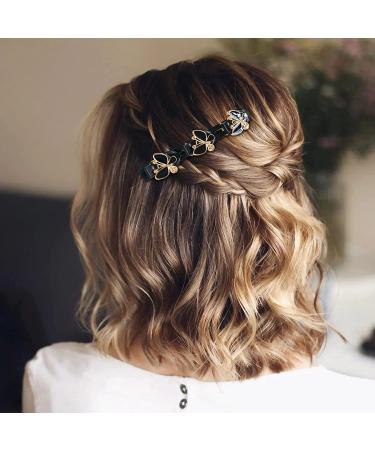 4PCS Crystal Stone Braided Hair Clips - Sparkling Duckbill Clip for Women/Girls with 3 Small Clips | Four-Leaf Clover Hairpin | B-Mixed - Buy Online on GoSupps.com
