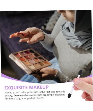 Beatifufu 100pcs Eye Shadow Stick Eye Makeup Tools Eyeshadow Cosmetic Eyeliner Brush Rubber Cotton 7.5x0.5cm Black - Buy Online on GoSupps.com