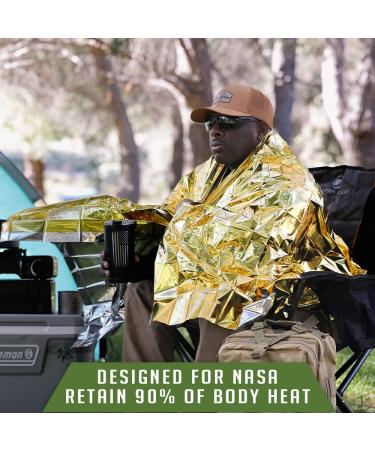 EVERLIT 12-Pack Emergency Mylar Thermal Space Blanket for Outdoor First Aid, Camping, Hiking - NASA Designed Body Warmer Blanket - Buy Online on GoSupps.com