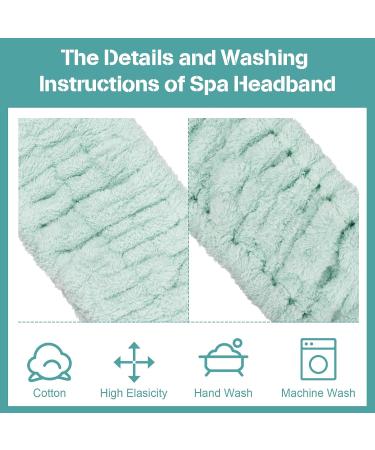 3-Piece Spa Face Headband Set for Women - Make-Up & Washing - Yoga Sport & Shower Use - Elastic Head Wraps in Light Orange Purple & Green - Buy Online on GoSupps.com