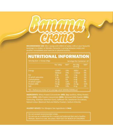 Efectiv Sports Nutrition 2Kg Banana Creme Whey Shake - Premium Protein Powder for Muscle Gain & Recovery | International Shipping Available - Buy Online on GoSupps.com