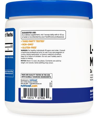 Nutricost L-Citrulline Malate 2:1 (300 Grams) (Blue Raspberry) Blue Raspberry 300 g - Buy Online on GoSupps.com