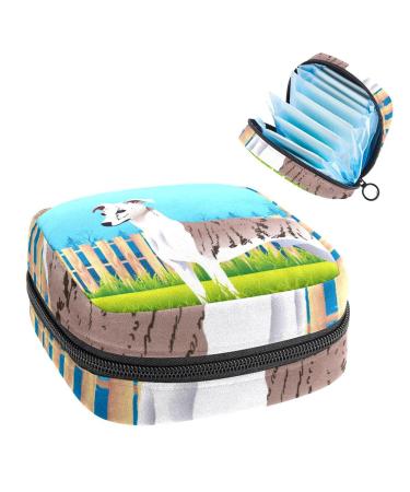 Women's bonds storage pockets Stillpad holder cute whippet portable period kit pocket feminine product bag for women girls color2