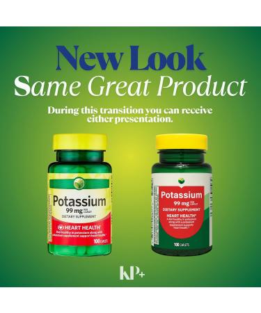 KP+ Spring Valley Potassium | Potassium 99 mg | 100 Caplets | Supports Heart Muscle & Nerve Health | Essential Electrolyte Supplement | Pack of 1 - Buy Online on GoSupps.com
