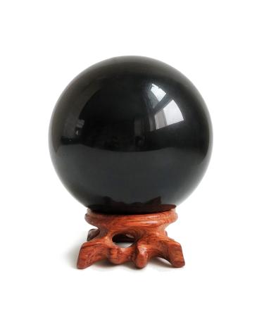 Mina Heal (100 mm) Obsidian Crystal Ball for Fengshui Ball Meditation Crystal Healing Divination Sphere Home Decoration and Genuine (100 mm)