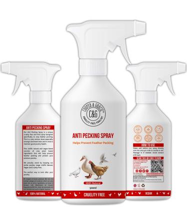 C&G Pets | Anti Pecking Spray 500ML | Organic Blend Protects and Supports Poultry Health | Stop Peck Cleans Pecking Wounds and Cuts | Helps Prevent Feather Pecking | Cruelty Free and Kind Spray 500 ml (Pack of 1) - Buy Online on GoSupps.com