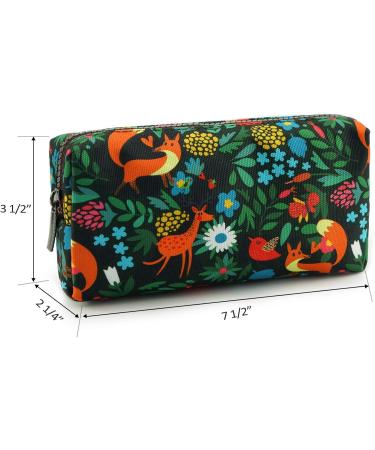 Canvas Lparkin Spring Pencil Case - Forest Animals Motif Zippered Gadget & Makeup Bag | Perfect Gift for Men & Women - Buy Online on GoSupps.com