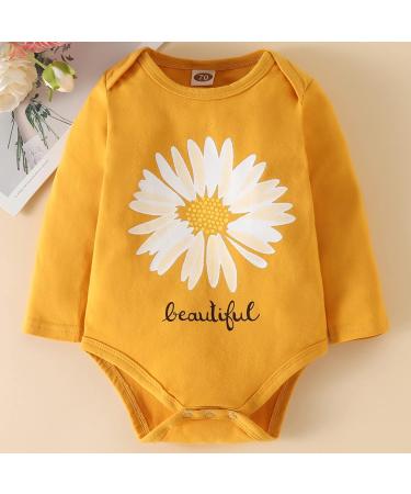 Koonde Baby Girl Outfit Set | 3-Piece Newborn to 24 Months Romper, Trouser & Headband | 0-3 Months | Yellow + Navy - Buy Online on GoSupps.com