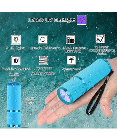 Leagy 2-Pack Mini UV Flashlight - 9 LEDs Pet Urine Detector for Dogs & Cats Detects Stains Banknotes & Bed Bugs (Blue) - International Shipping Available - Buy Online on GoSupps.com