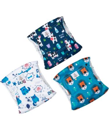Cutebone Male Washable Dog Diapers - 3 Reusable Belly Bands for High-Suction Support (Sizes L: 43-53.5cm) - Flexible Velcro Ideal for Dogs - Buy Online on GoSupps.com