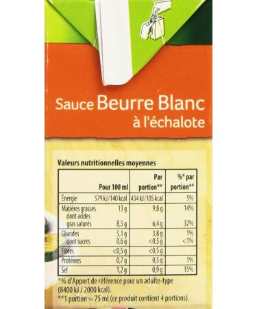 Knorr Beurre Blanc Sauce with Shallot Brick 30 cl - Pack of 6 - Buy Online on GoSupps.com
