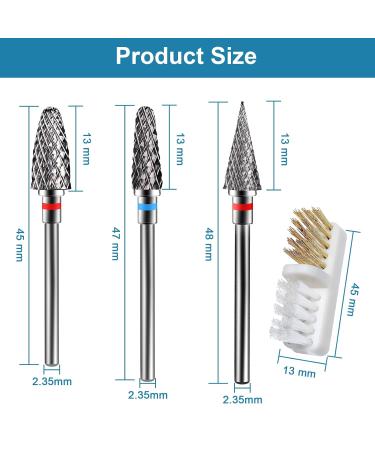 CGBE 3-Pack Nail Cutter Attachments | Tungsten Alloy Grinding Heads for Gel & Acrylic Nails | Fine & Medium Grit Hard Metal Bits - Buy Online on GoSupps.com