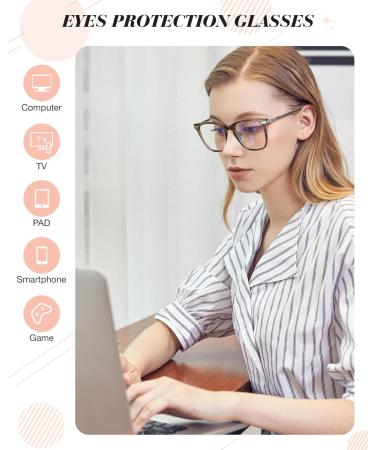 Myiaur Blue Light Blocking Fit Over Glasses for Women - Anti Digital Eyestrain & Headaches for Screens - A1 Brown - Buy Online on GoSupps.com