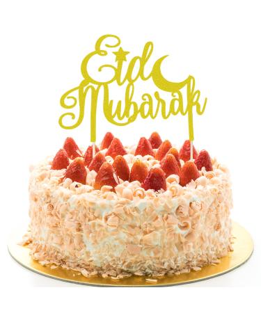 ALLY-MAGIC Eid Mubarak Cake Topper Mubarak Eid Cake Topper Eid Cake Decorations Crescent Moon Star Eid Baking Decorations for Eid Party Islam Cake Decorations Y4-KZJDGZS