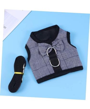 Soft Ferret Bubble Vest Dress with Chest Band & Leash | Guinea Pig Harness & Rope Straps | Size 3 Black - Best for Small Pets - Buy Online on GoSupps.com