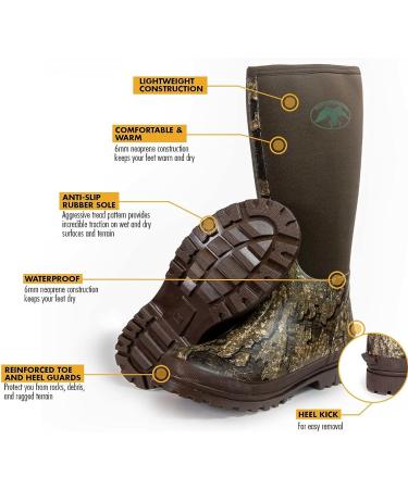 Duck Commander Rubber Men's Hunting Boot | Waterproof & Lightweight Camo Boots | Durable Neoprene Material | Rubber Sole for Traction | 11 Canteen/Realtree Timber - Buy Online on GoSupps.com